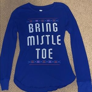Blue,  Long-Sleeve Christmas T-Shirt